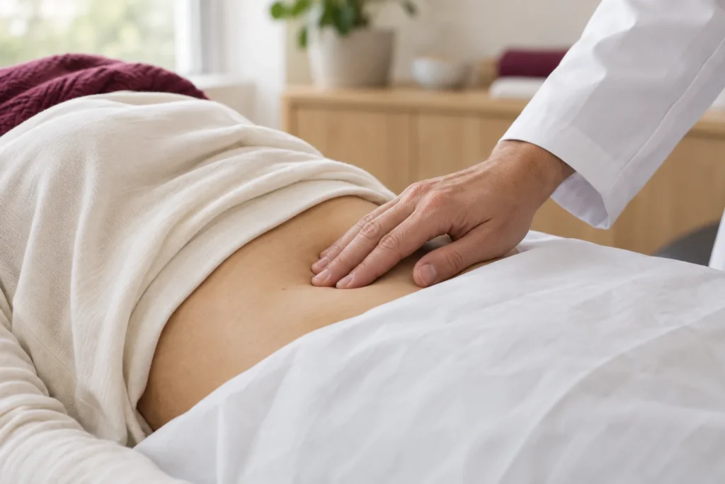 Ilustrativni prikaz pregleda abdomena